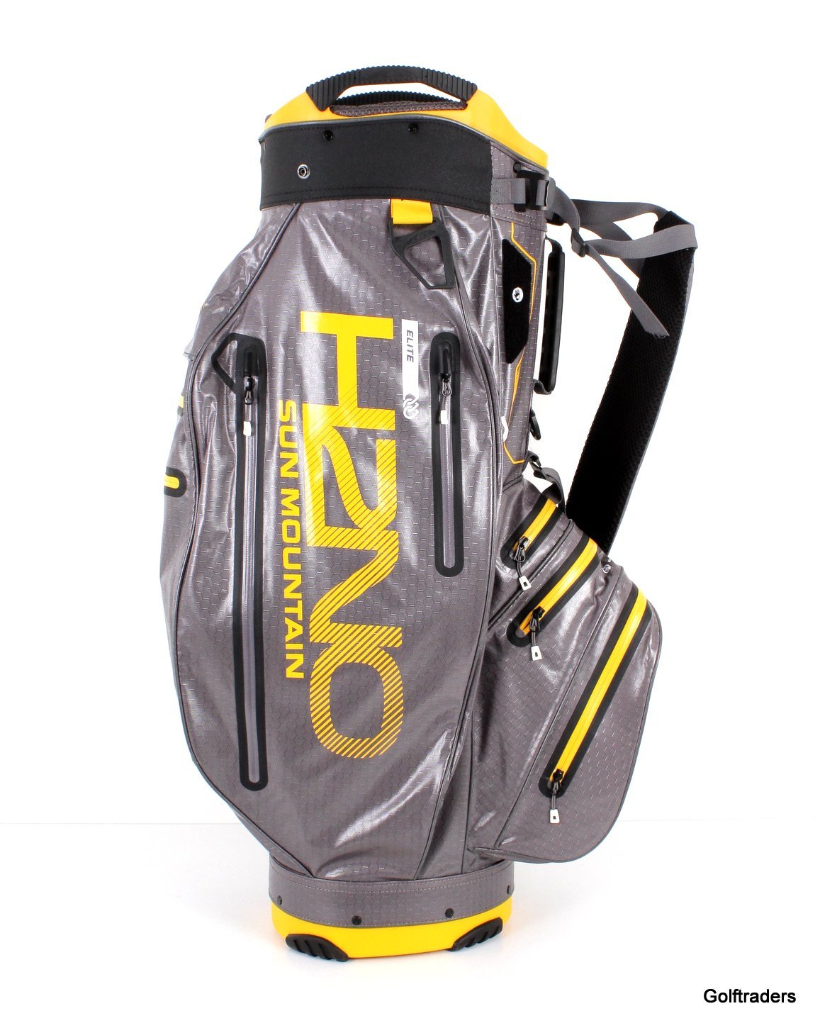 2018 SUN MOUNTAIN H2NO ELITE CART BAG 100 W.PROOF GUNMETAL/YELLOW NEW