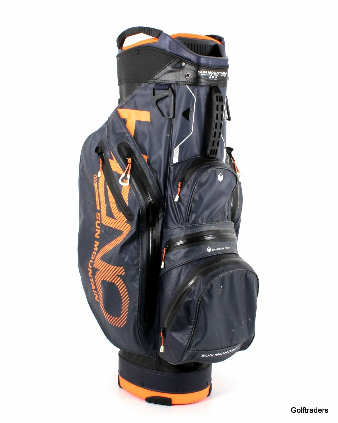 Sun Mountain H2NO Golf Cart Bag Black Navy / Orange Used F4040 just 159.00
