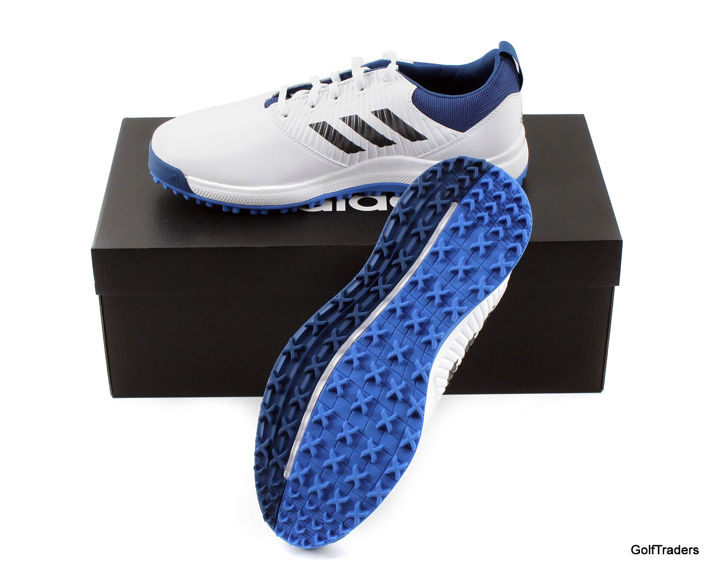 New Adidas CP Traxion SL Mens Golf Shoes White / Navy Size New Adidas CP Traxion SL Mens Golf Shoes White / Navy Size