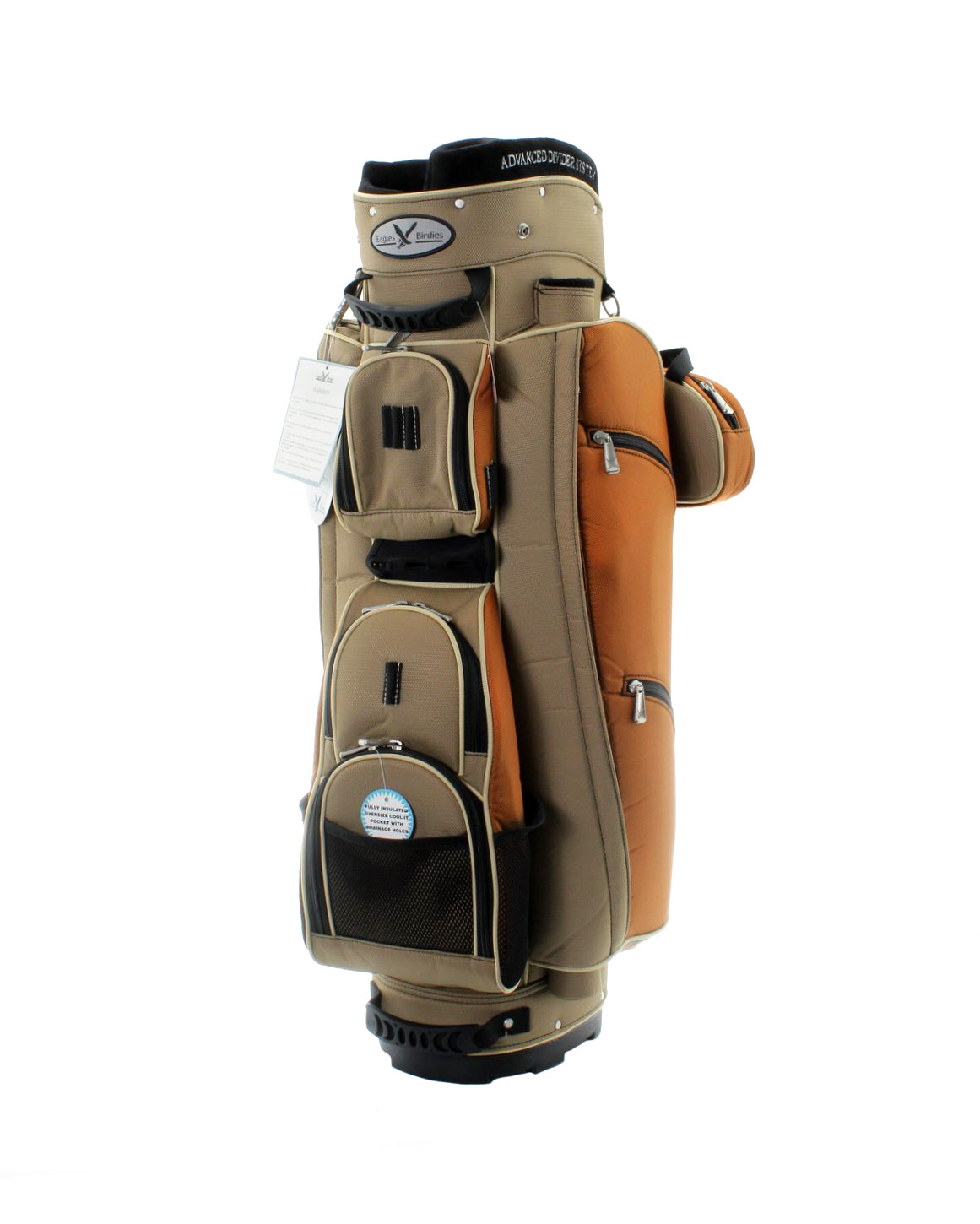 Eagles & Birdies Classic Golf Cart Bag Khaki / Tan F4212 just 165.00