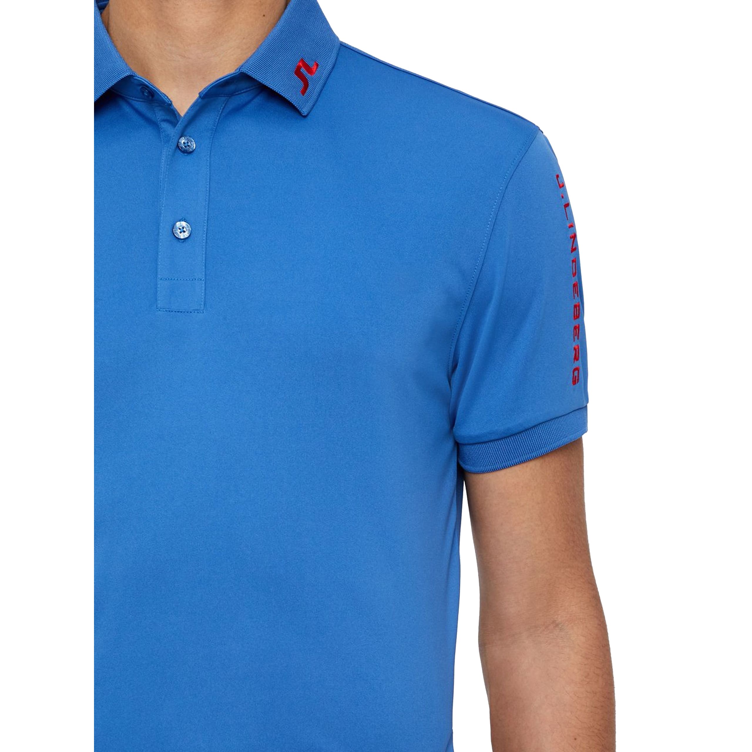 J.Lindeberg Tour Tech Reg TX Polo Golf Shirt Work Blue just 109.95