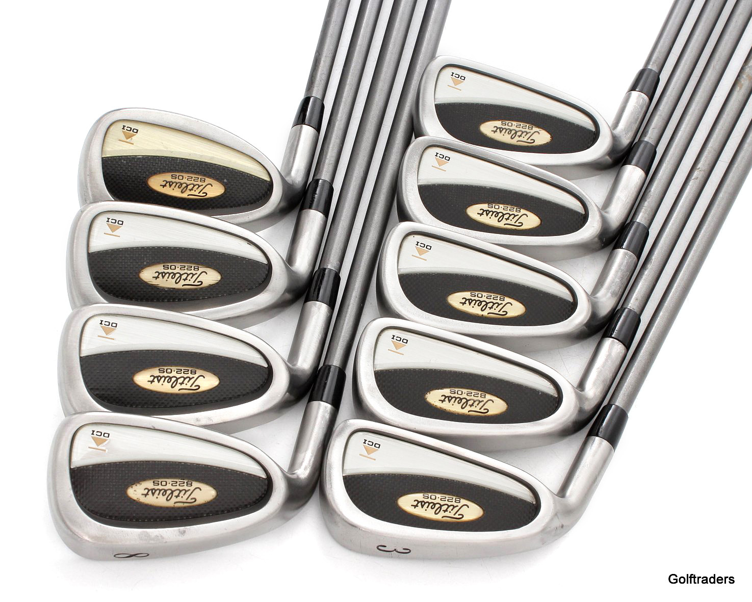 Titleist DCI 822 OS Irons 3PW, SW Graphite Regular Flex LH New Grips