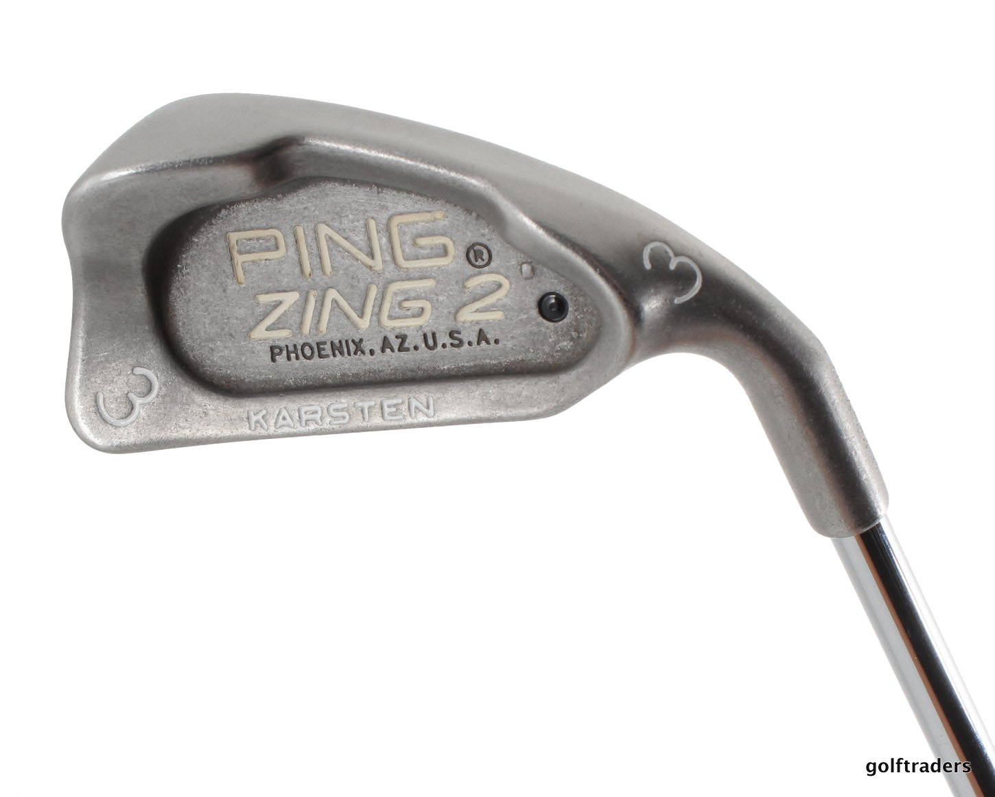 PING ZING 2 BLACK DOT 3 IRON KARSTEN STEEL STIFF FLEX +NEW GRIP D3924