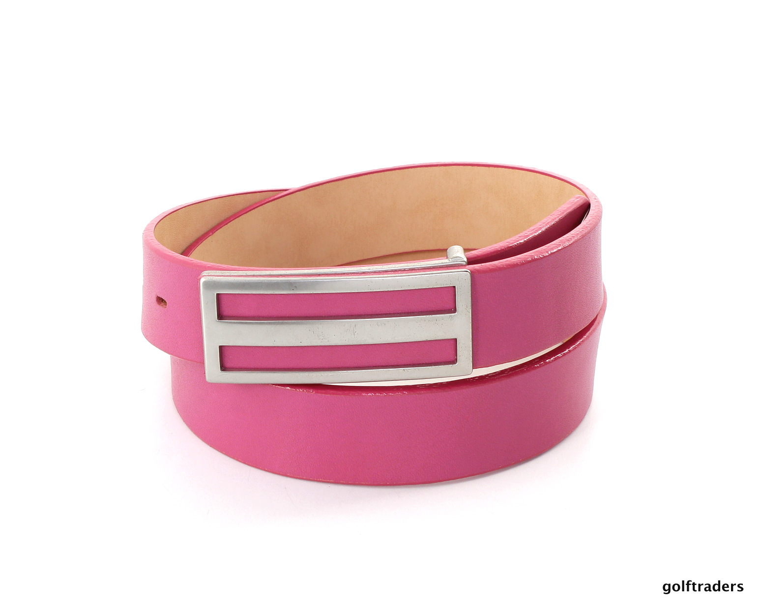 GLENAYR GOLFGENUINE LEATHER PINK THIN LADIES BELT RECTANGULAR BUCKLE 
