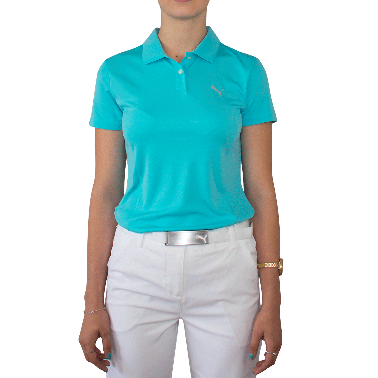 Puma Womens Pounce Golf Shirt - Nrgy Turquoise just $35.00, save $34.99!