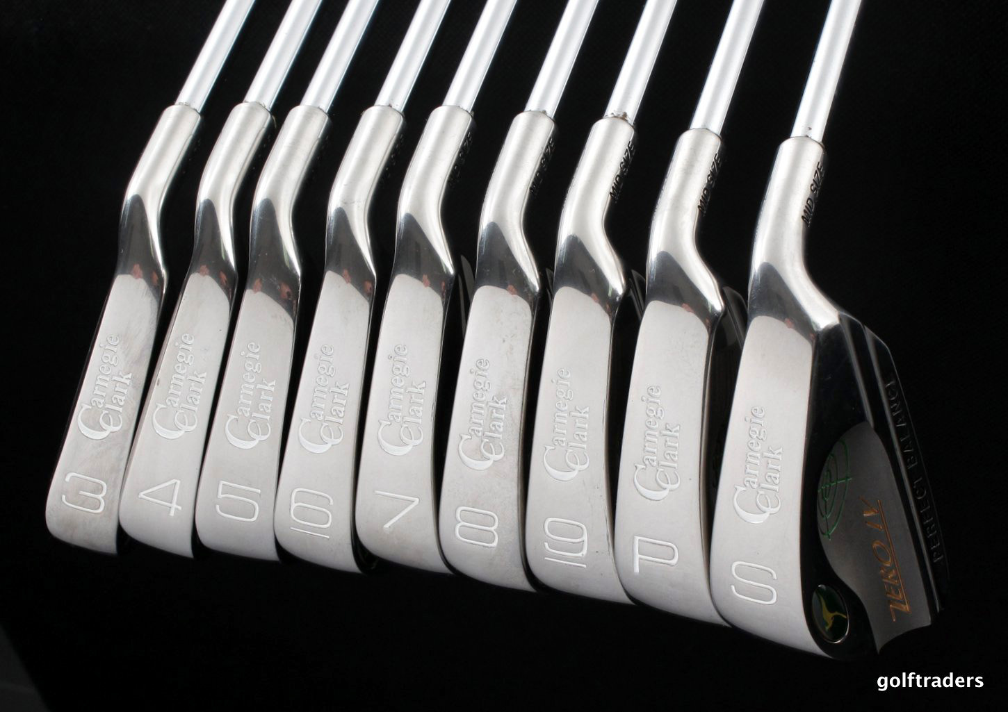 CARNEGIE CLARK ZERO IV IRONS 3PW+SW STEEL REGULAR (0.25") LIKE NEW