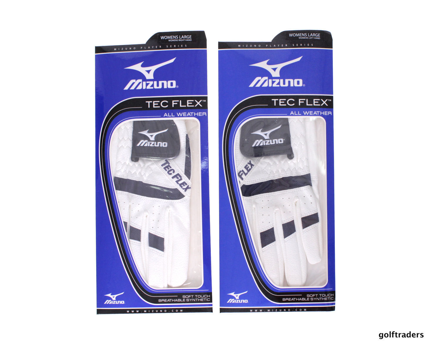 MIZUNO TEC FLEX ALL WEATHER LADIES GOLF GLOVES WHITE LARGE PAIR NEW C4638 just 49.00