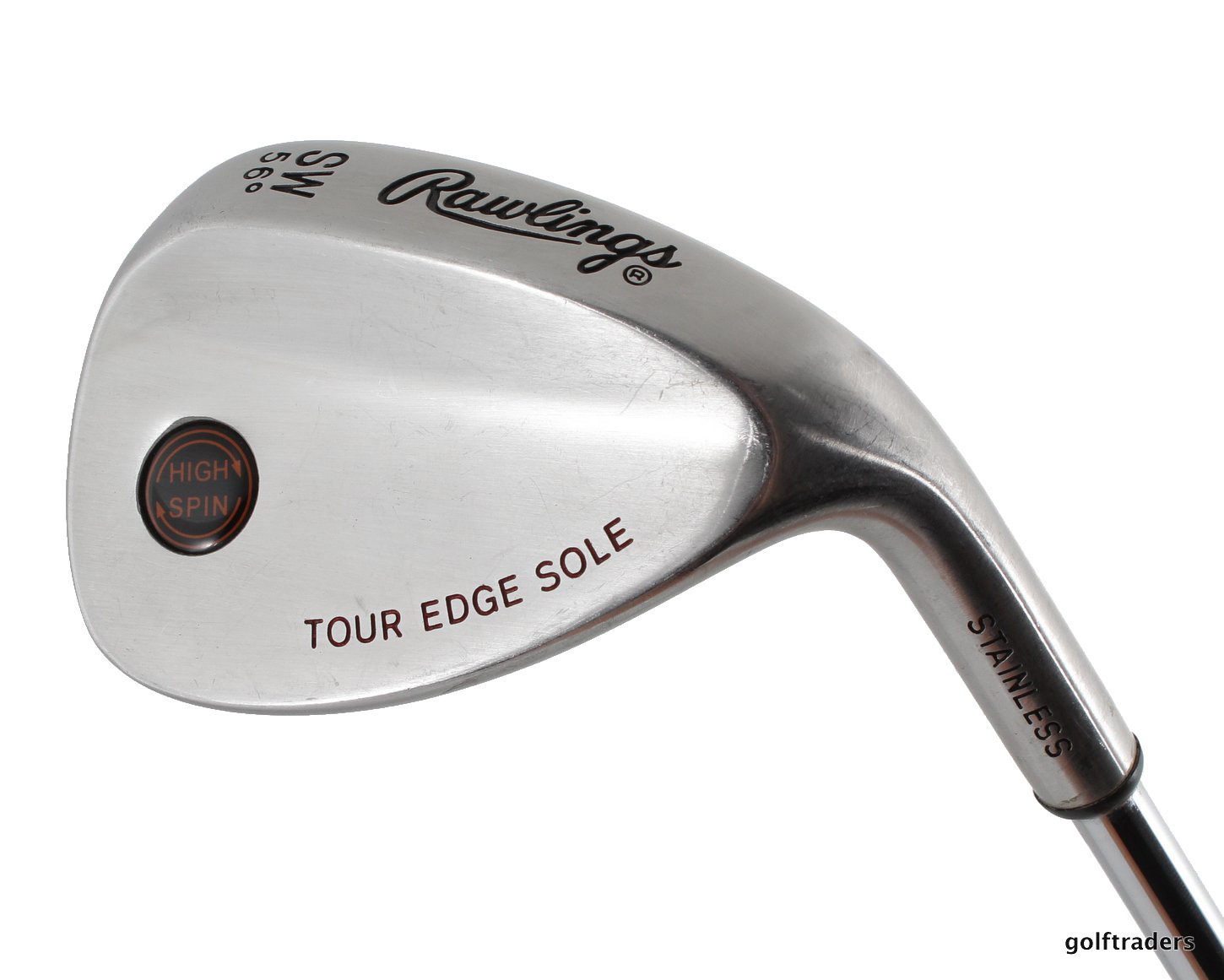 RAWLINGS TOUR EDGE SOLE HIGH SPIN SS SAND WEDGE 56º STEEL WEDGE FLEX 