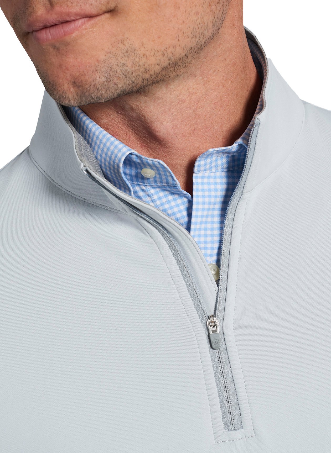 Peter Millar Perth Stretch Loop Terry Quarter-Zip - British Grey just $119.99