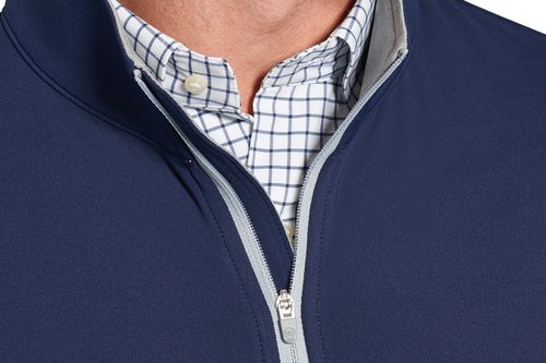 Peter Millar Perth Stretch Loop Terry Quarter-Zip - Navy just $119.99