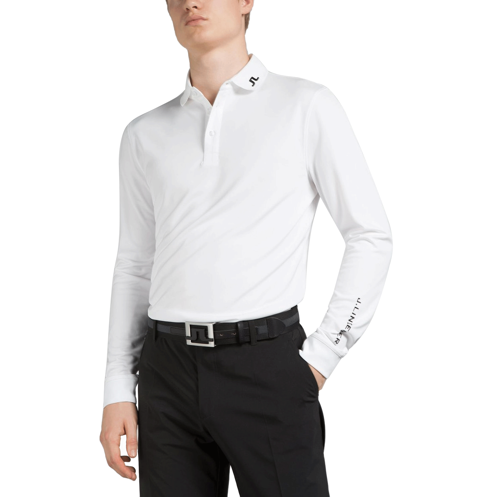 J.Lindeberg Tour Tech Reg TX Long Sleeve Golf Shirt White just 125.