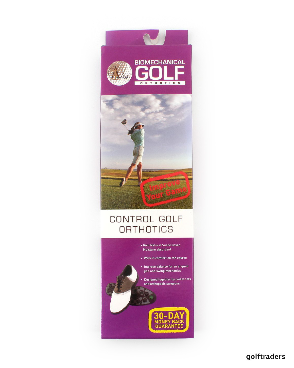 BIOMECHANICAL GOLF CONTROL ORTHOTICS GREY LADIES SIZE 7W US NEW 
