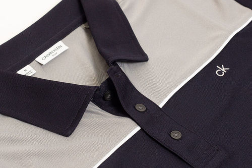 Calvin Klein Pique Colour Block Golf Polo Shirt - Image 3