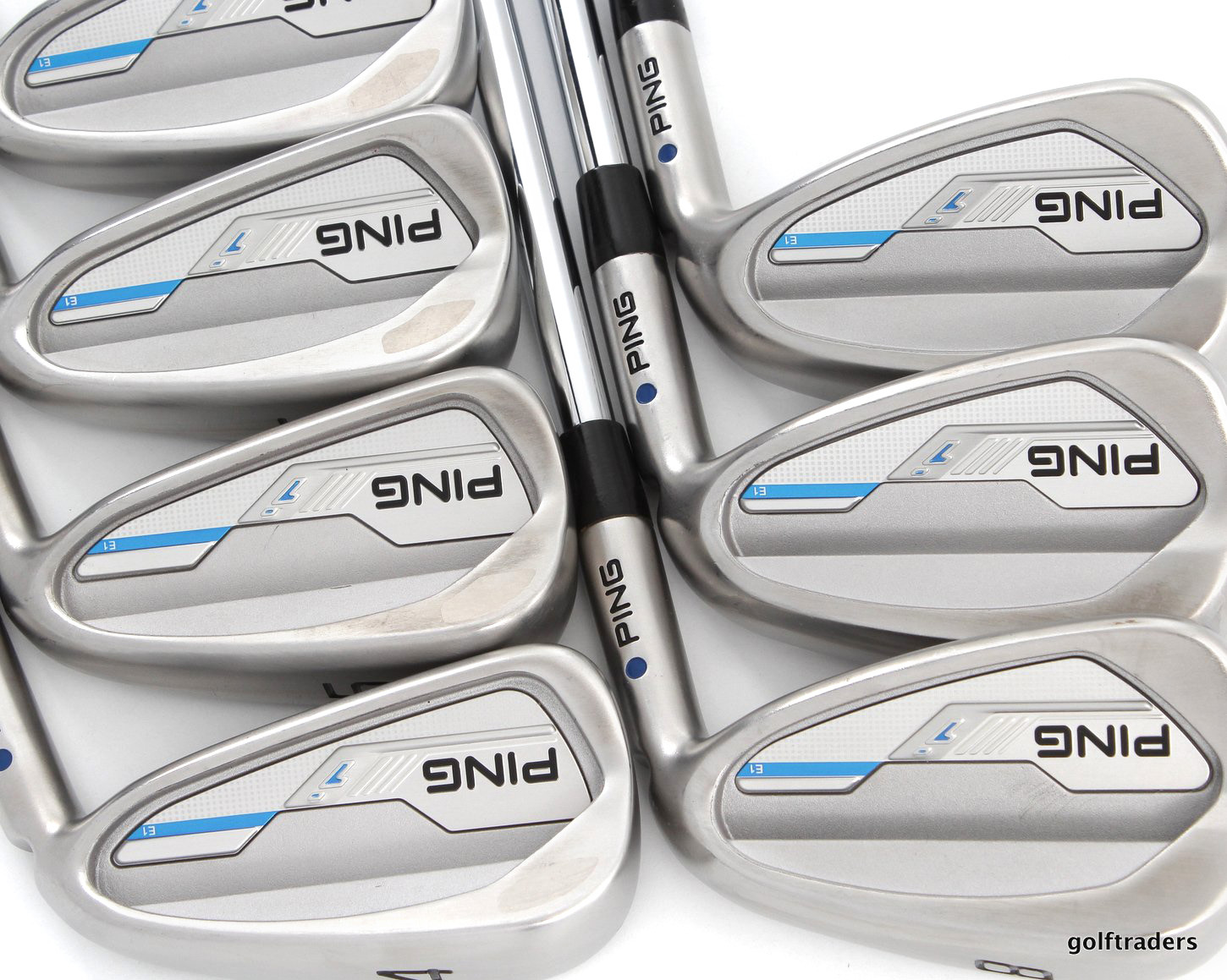PING i SERIES E1 BLUE DOT IRONS 4PW NSPRO MODUS3 TOUR105 STEEL STIFF