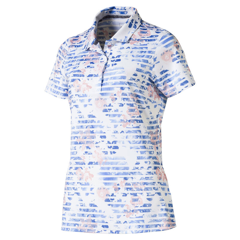 PUMA Golf Floral Stripe Ladies Golf Polo Shirt just £44.95