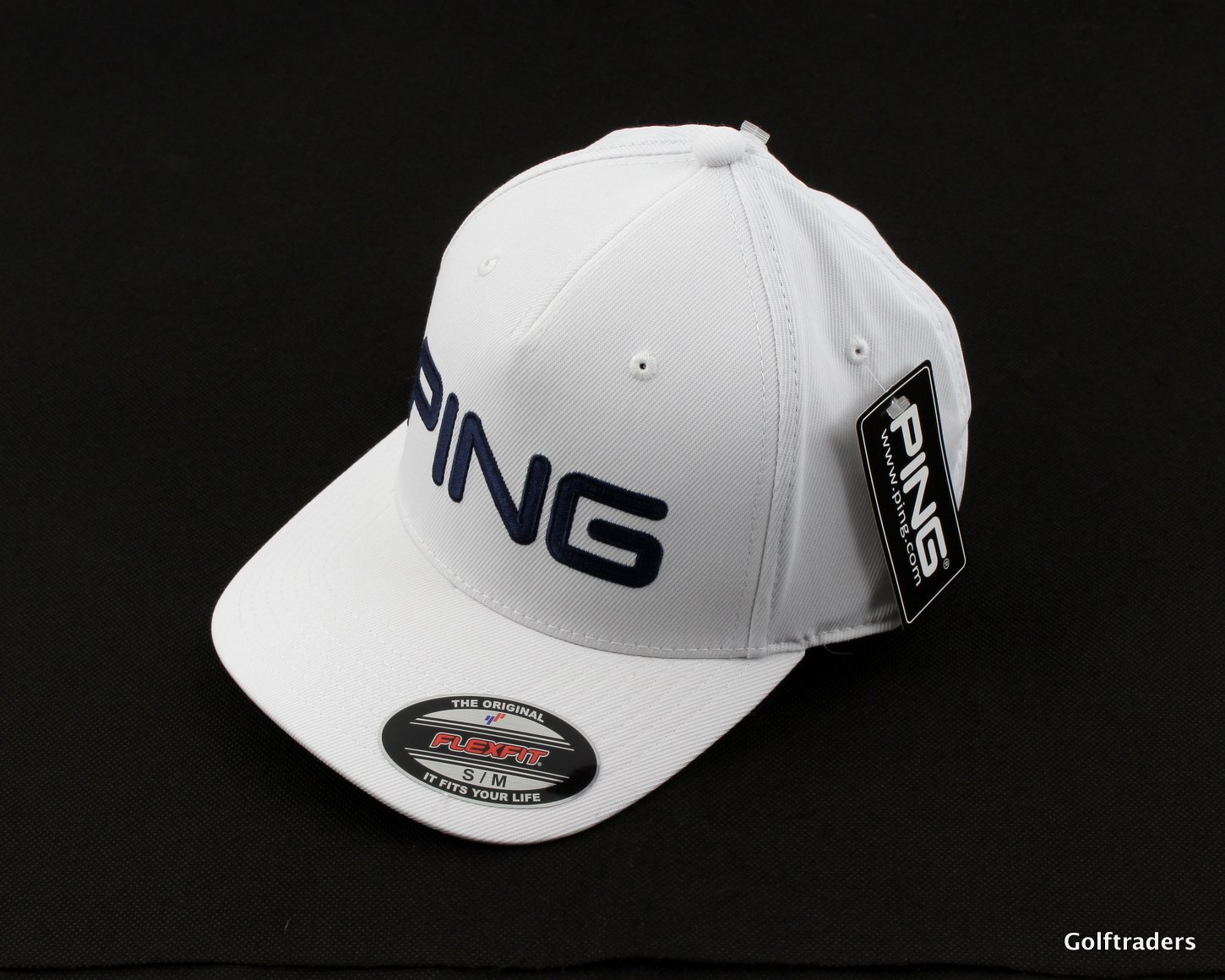 Ping Flexfit Mens Golf Cap White / Navy Size S/M New G201 just 29.00