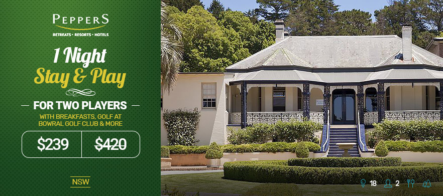 <em>Play, Stay & Relax Peppers Craigieburn Resort.</em> 1 Night Stay with Breakfast, a $50 Dinner voucher & 18 Holes For Two with a drink each afterwards at Bowral Golf Club