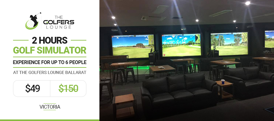 <em>Experience Ballarat's Premier Indoor Golf Centre.</em> Enjoy 2 hours in a simulator at <em>The Golfers Lounge, Ballarat.</em> Includes a beer each per person!  