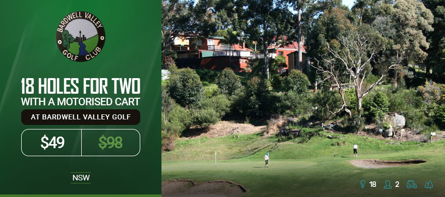 Discover one of Sydney's Hidden Gems with<em>18 Holes for TWO at Bardwell Valley Golf Course!</em> Includes a shared motorised cart. 