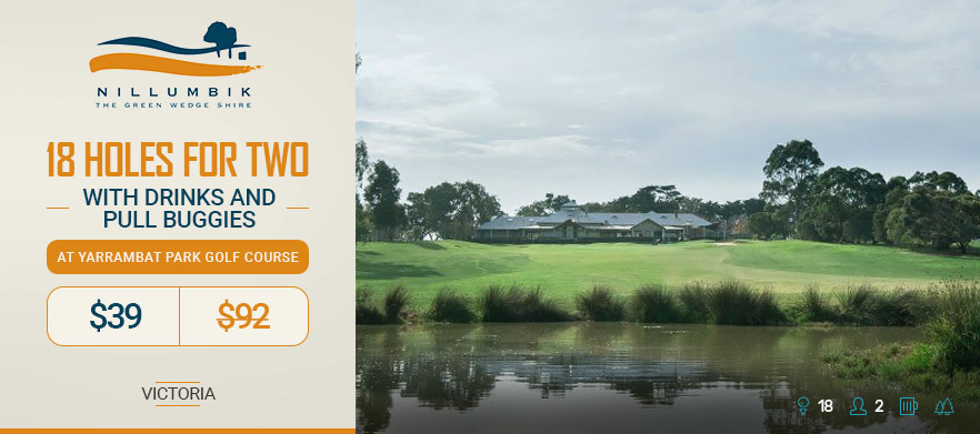 18 Holes for 2 at Melbourne's <em>Yarrambat Park Golf Course.</em> with pull buggies and a pot of tap beer afterwards.  