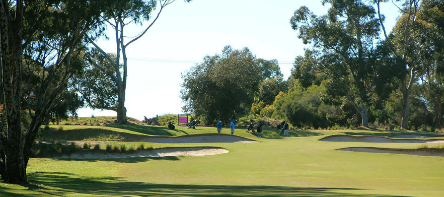<em>Play one of Adelaide's Hidden Gems!</em> 18 Holes for Two at the Beautiful <em>Flagstaff Hill Golf Club.</em> Includes a motorised cart and a cold drink each after your round.  