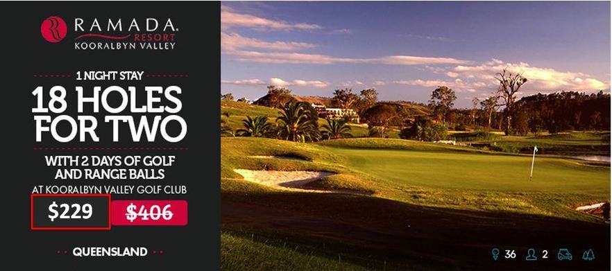 Play, Stay & Relax Ramada Resort Kooralbyn Valley . 1 Night Stay With 18 Holes of Golf For Two With Carts & Range Balls at Kooralbyn Valley Golf Course. 