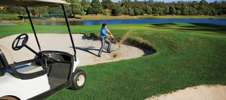 Two night stay for two people at <em>Country Club Tasmania</em>. Includes Two-night stay with a continental breakfast each morning, 18 Holes golf with a motorised cart, with two buckets of range balls each day and a drink each on arrival.