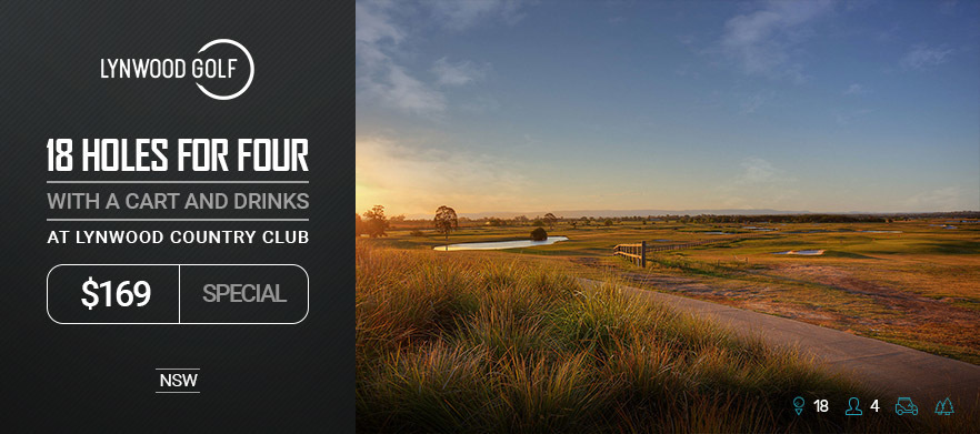 <em>Lynwood Country Club:</em>  Four can play this links style course, with shared motorized carts and a drink each!