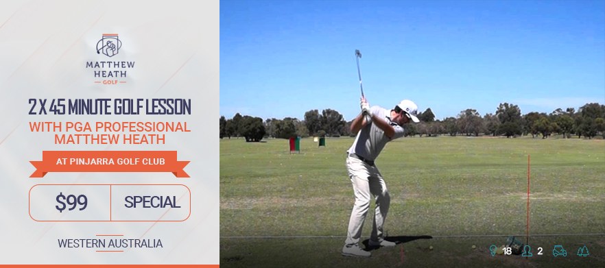 Take your game to the next level with Two 45 Minute Golf Lessons with <em>PGA Professional Matthew Heath.</em> at Pinjarra Golf Club!