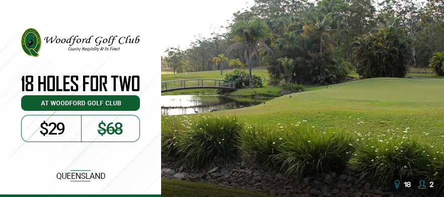 18 holes for TWO at <em>Woodford Golf Club.</em>