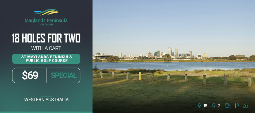 18 Holes for TWO in a motorised cart at <em> Maylands Peninsula Public Golf Course! </em>
