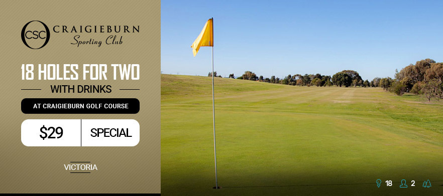 <b>Discover one of Victoria's Hidden Gems!</b> 18 Holes for two with a drink each after your round at Craigieburn Golf Course.