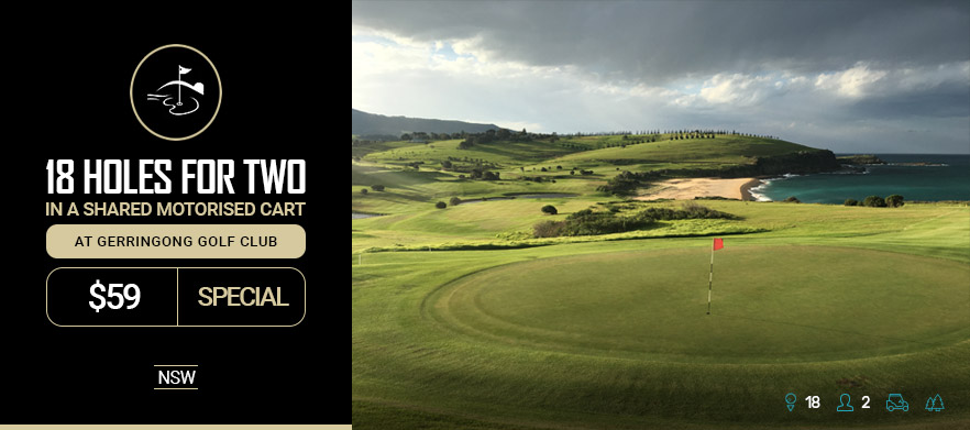 <b>One of NSW's Hidden Gems!</b> 18 Holes for Two with a Shared Motorised Cart at the Stunning <b>Gerringong Golf Club</b> - With Ocean views from every tee! 