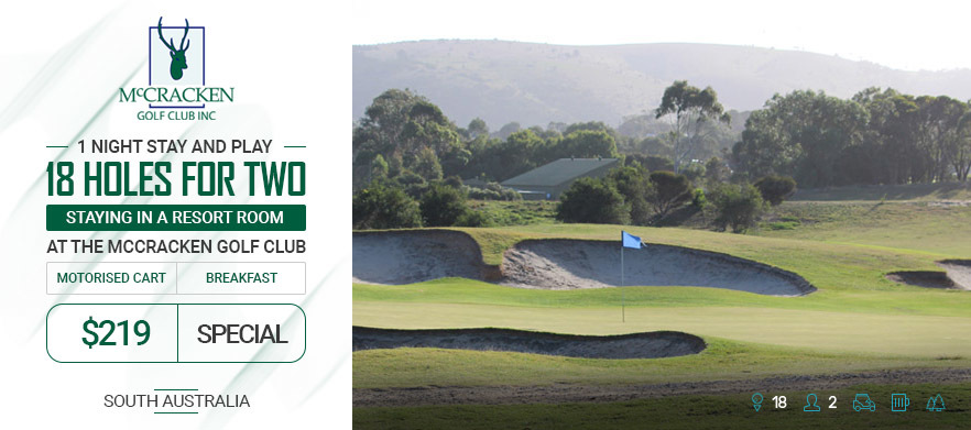 <em>One Night Stay and Play at McCracken Country Club </em> One Nights for Two at McCracken Country Club, staying in a Resort Room. Includes 18 Holes of Golf for Two in a Cart at McCracken Country Club with Breakfasts each morning. 