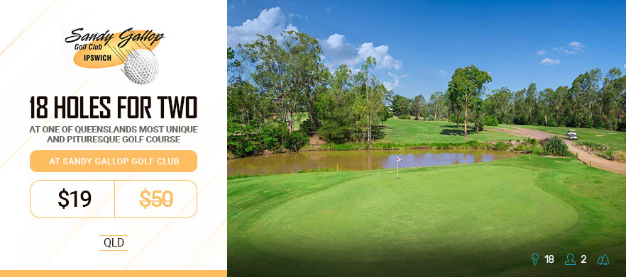 18 holes for TWO at <em>Sandy Gallop Golf Club.</em> 