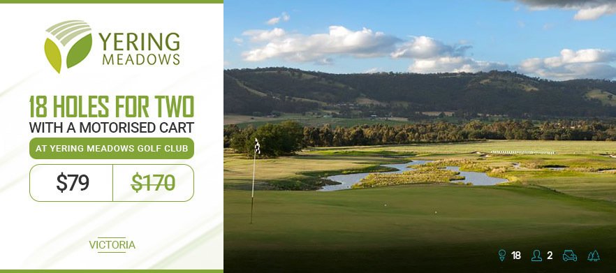 Your chance to play at the award winning  <em>Yering Meadows Golf Club</em> 18 holes for two in a motorised cart.