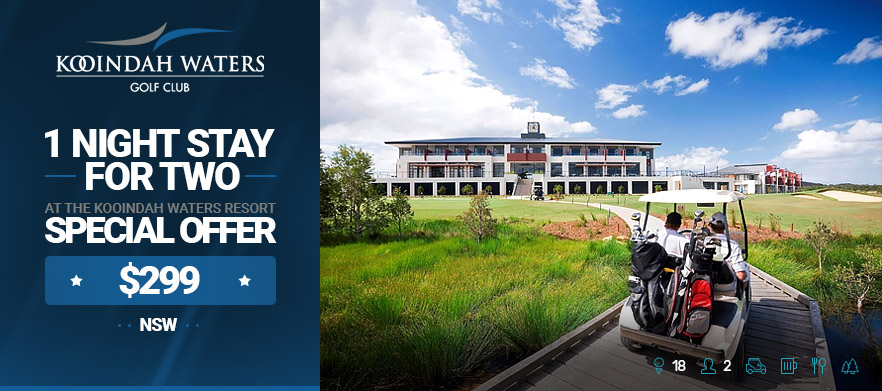 <em>1 Night Stay For Two, with Breakfasts, 18 holes each in a Motorised Cart and Drinks each at Kooindah Waters Club.</em>