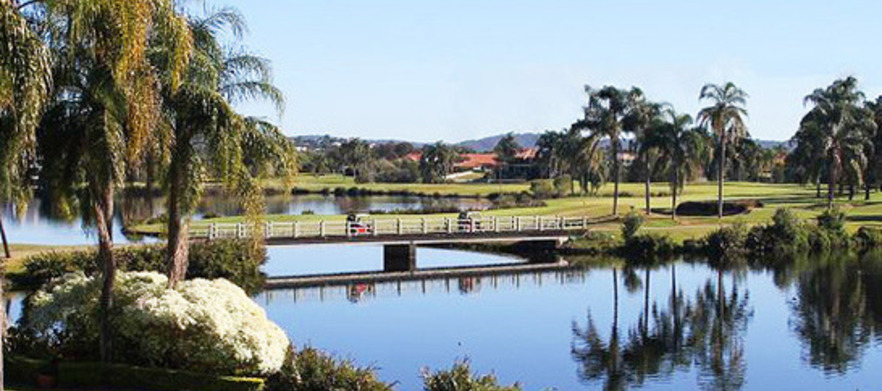 Now You Can Play <em>The Original and Still the Best Resort Golf Course on the Gold Coast, Palm Meadows Golf Course.</em> 18 Holes For 2 In A Motorised Cart & a Beer Each at this Championship Course.  