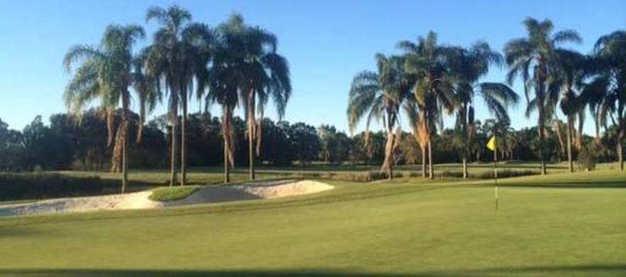 Now You Can Play <em>The Original and Still the Best Resort Golf Course on the Gold Coast, Palm Meadows Golf Course.</em> 18 Holes For 2 In A Motorised Cart & a Beer Each at this Championship Course.  