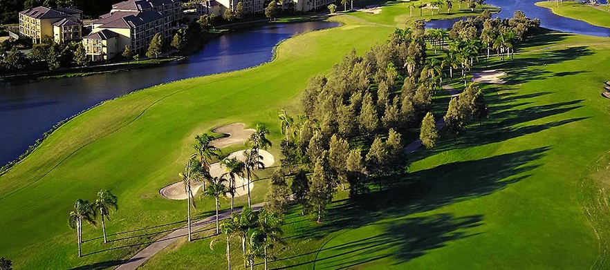 Now You Can Play <em>The Original and Still the Best Resort Golf Course on the Gold Coast, Palm Meadows Golf Course.</em> 18 Holes For 2 In A Motorised Cart & a Beer Each at this Championship Course.  