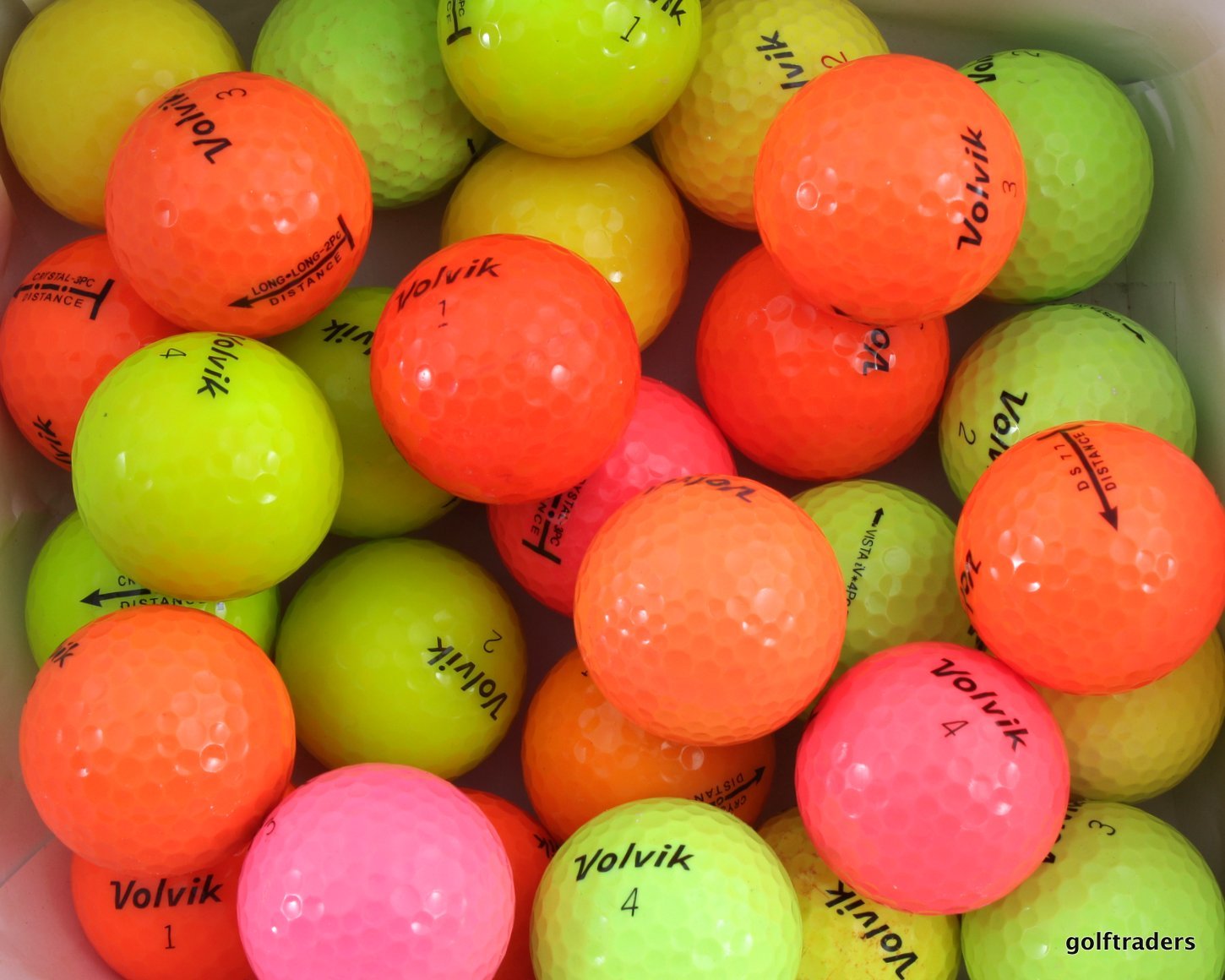 VOLVIK GOLF MIXED COLOURED GOLF BALLS x 30 USED D5495 just 40.00