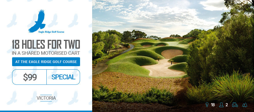 Play One of The Mornington Peninsula's True Gems! 18 Holes for 2 at the <em>Stunning Eagle Ridge Golf Course</em> in a Shared Motorised Cart.