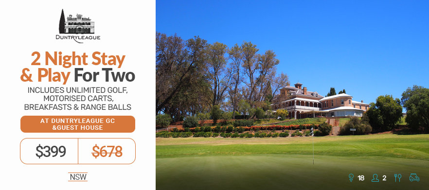 <em> Stay and Play at The True Gem of Country New South Wales! </em> Two Nights for Two at Duntryleague Golf Club and Guest House! Includes Unlimited Golf at Duntryleague Golf Club, Motorised Carts, Continental Breakfasts. 