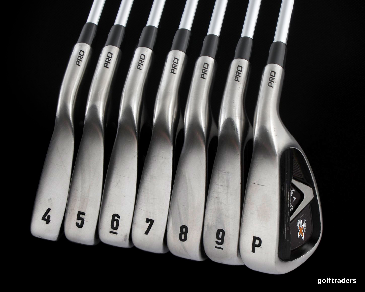 CALLAWAY X2 HOT PRO 4PW IRONS STEEL REAX HIGH LAUNCH 88 REG +NEW GRIPS