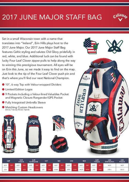 'Only 20 In Australia" Limited Edition Callaway US Open 2017 Staff Bag