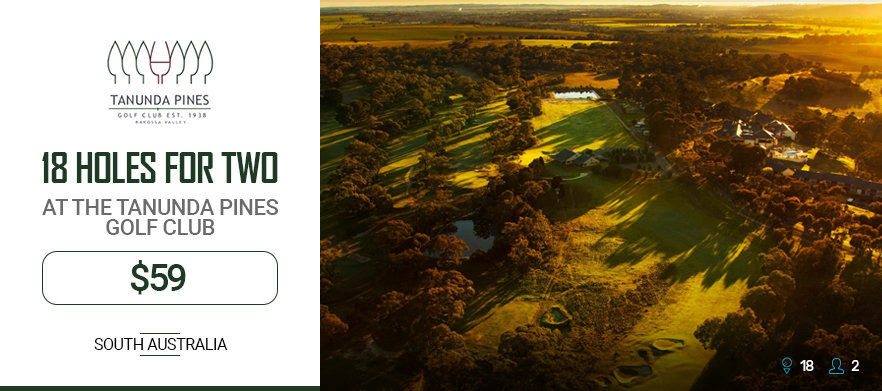 Play one of South Australia's premier golf courses! 18 Holes for 2 at the <em>Stunning Tanunda Pines Golf Club.</em>