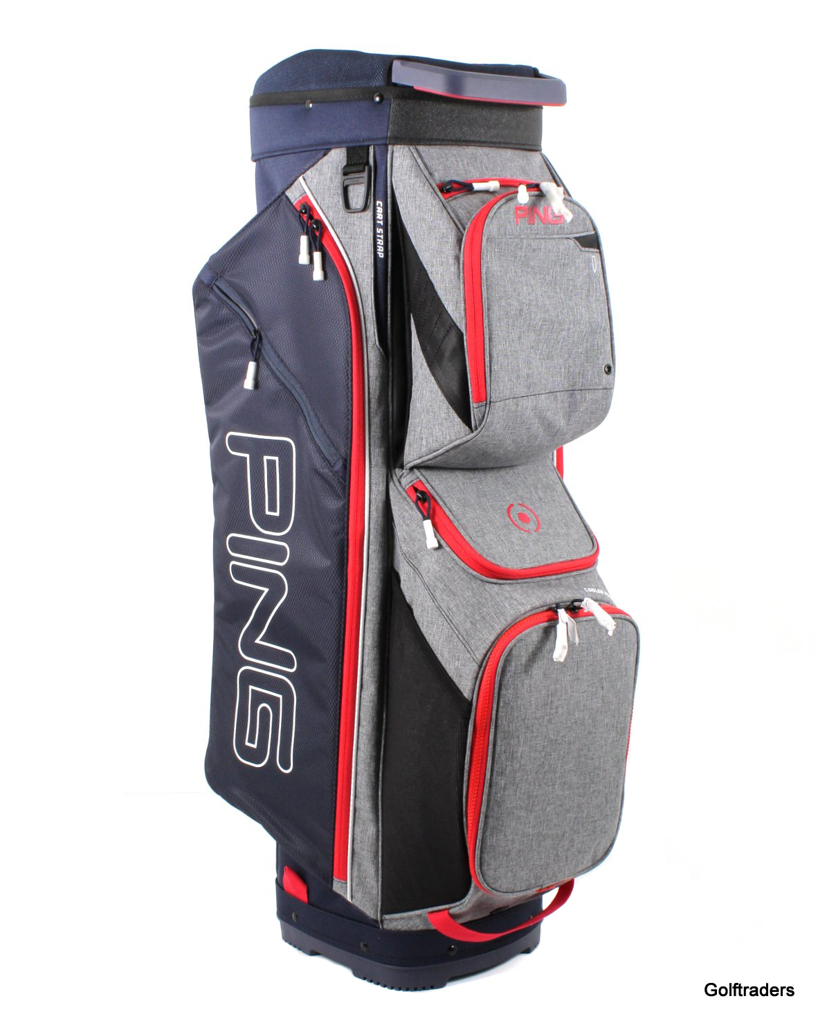 New Ping Traverse 191 Golf Cart Bag Heathered Grey / Navy / Scarlet