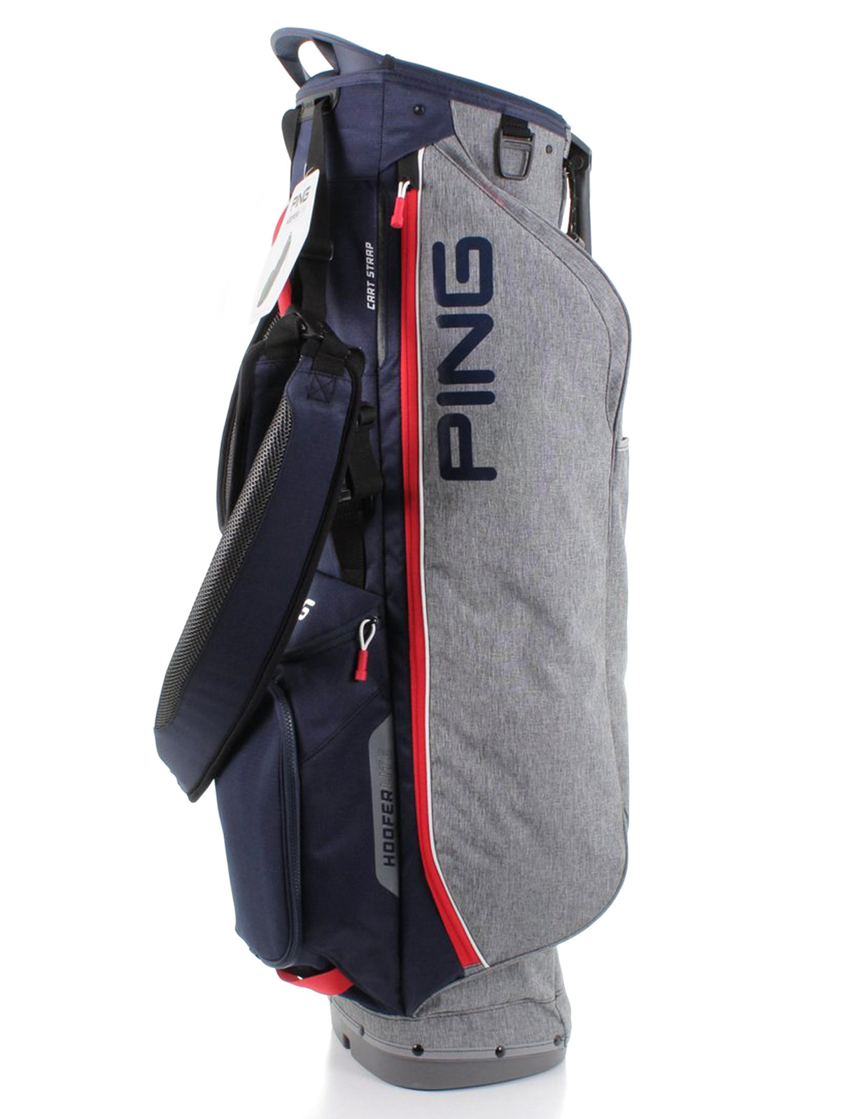 New Ping Hoofer Lite 201 Stand Bag Heathered Grey / Navy / Scarlet G4231 just 289.00