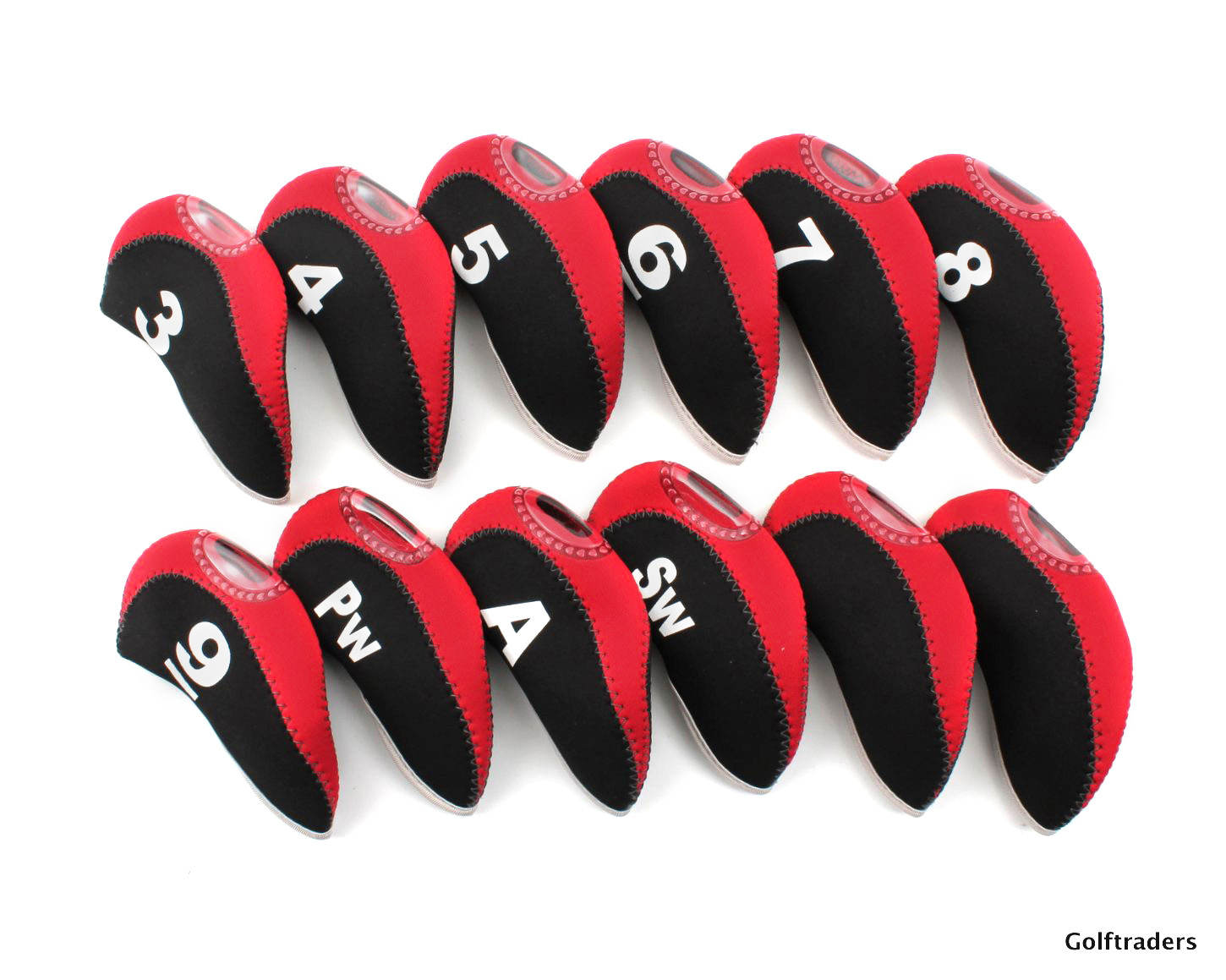 New Iron Head Covers Set 12 Pieces Red / Black H11 just 30.00