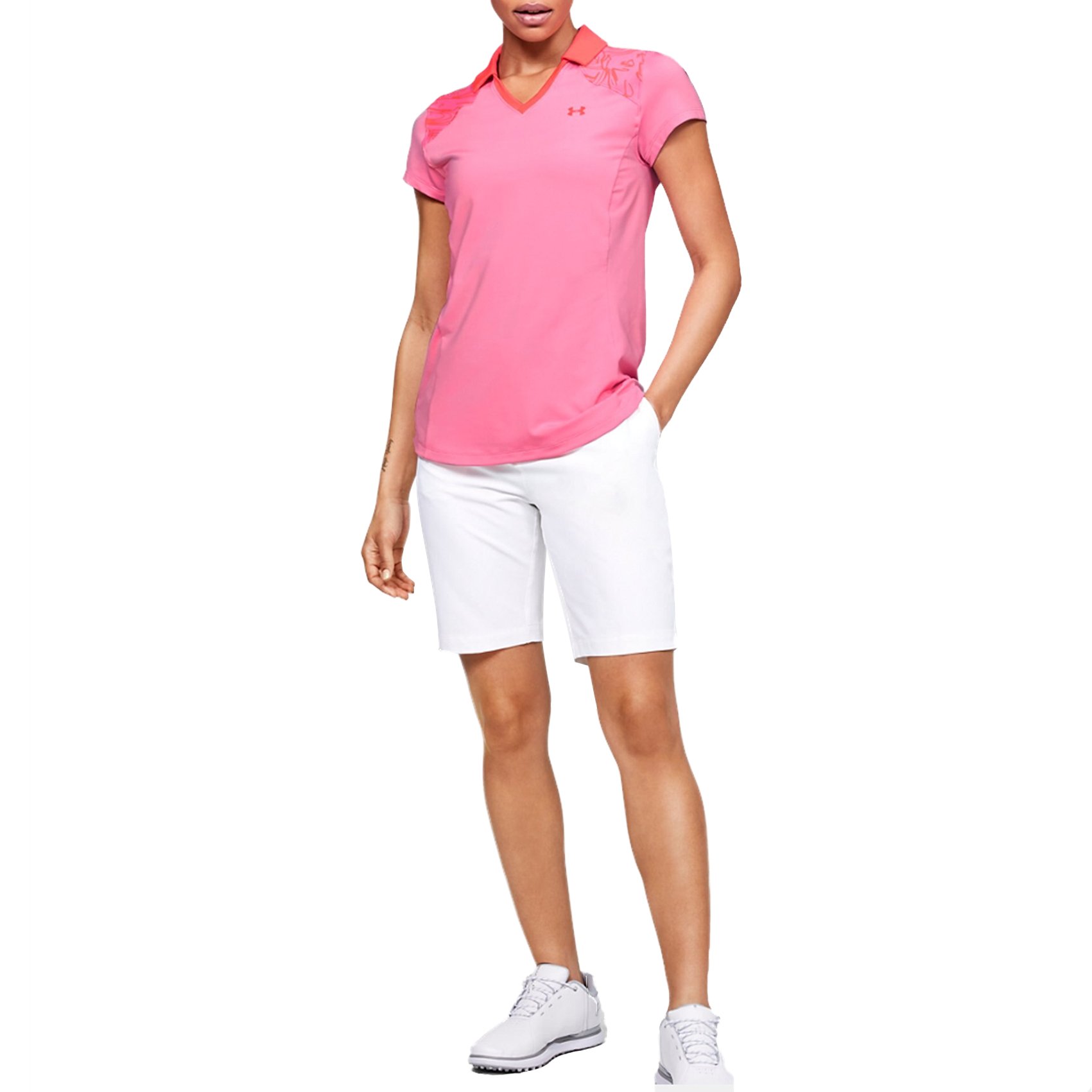 Under Armour Women's Zinger Blocked Polo Lipstick/Beta just 54.99